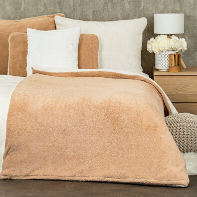 4Home Bettwäsche Teddy Lammfelloptik, Beige, 140 x 200 cm, 70 x 90 cm