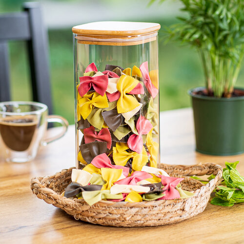 4Home Steklena posoda za živila z pokrovom Bamboo,1500 ml