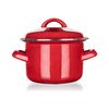 Banquet Emailed pot with lid Milton red, 12 cm,
