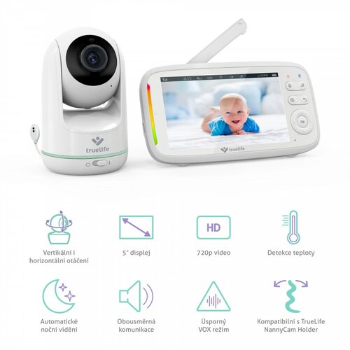 Obrotowa niania elektroniczna TrueLife NannyCam R5