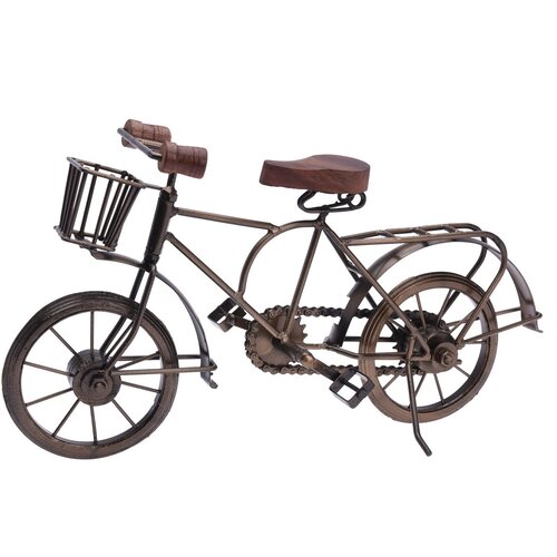 Recipient metalic de ghiveci Bicyclette, maro, 36 x 11 x 20 cm