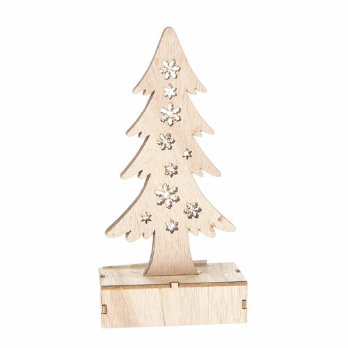 Božično drevesce z lučkami 18,5 cm, LED, naravno