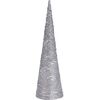 Świąteczny stożek druciany LED Metallico srebrny, 16,5 x 60 cm
