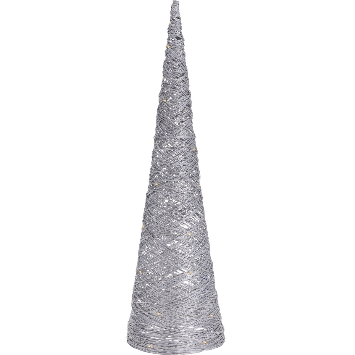 Con LED de sârmă Metallico, de Crăciun, argintiu,16,5 x 60 cm