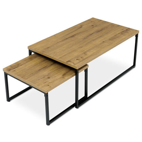 Couchtischset in Wildeiche Dekor 2 Stück