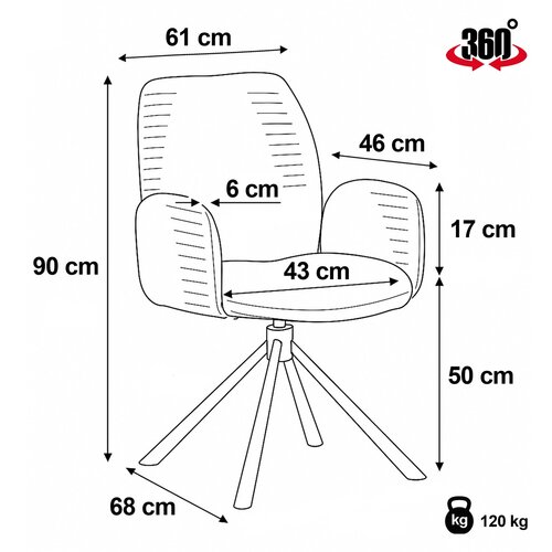 Set de scaune de sufragerie DCH-D1330 BK2, 2 buc.