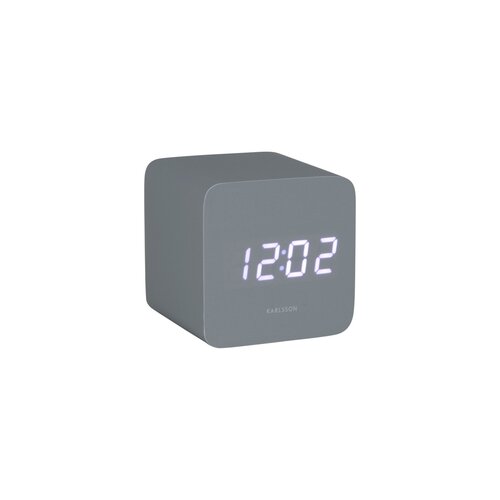 Karlsson 5982GY dizajnové LED hodiny s budíkom sivá, 7 cm