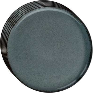 Sada 6 porcelánových dezertních talířů Nordic Glaze 19 cm, modrá