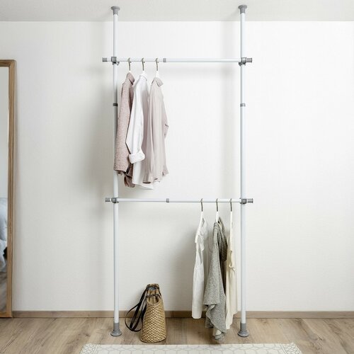 Wenko 2 db Herkules teleszkópos vízszintes rúdszett, fehér