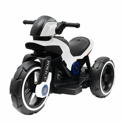 Motocicletă electrică pentru copii Baby Mix Police negru și alb, 100 x 50 x 61 cm