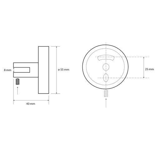 SAPHO XR009 Suporturi rotunde pentru rafturi dinsticlă X-Round 8 mm, argintiu