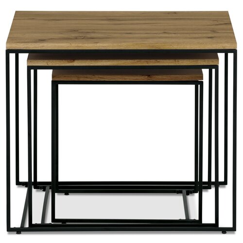 Beistelltisch-Set, Wildeiche, 3 Stück