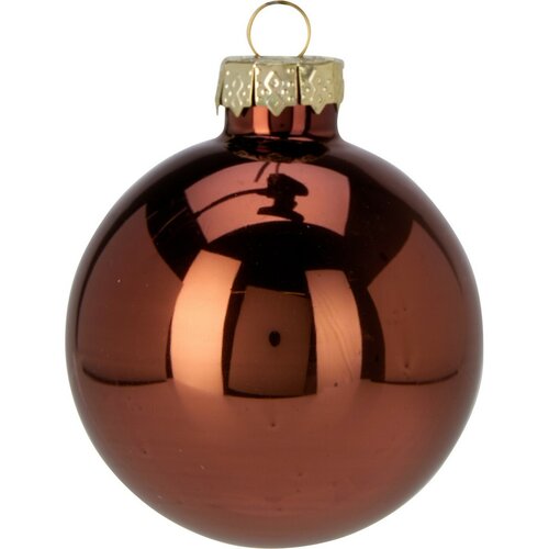 16 darabos karácsonyi díszkészlet Crystal Harmony,cofee, átmérő 5 cm, üveg