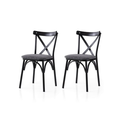 Set de scaune de sufragerie Ekol Anthracite andBlack, 2 buc.