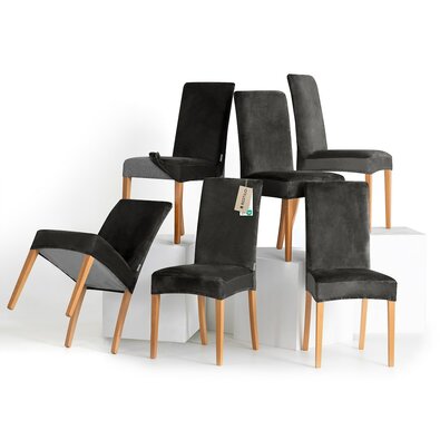 Restilo Napinac za stol Sento temno siva, 48 x 48 x 58 + 10 cm, komplet 6 kosov