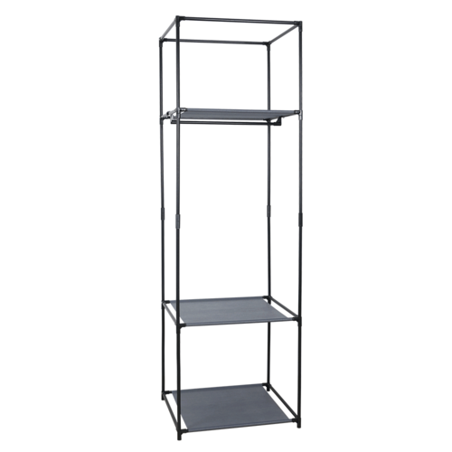 Raft pentru vestiar ALBUS, metal și țesătură, negru