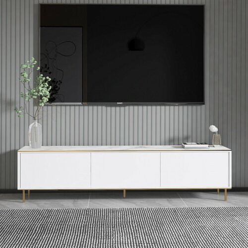 TV-Lowboard Imaj White Marble and Gold