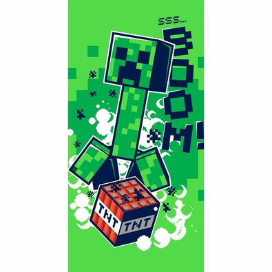 Minecraft Boom Badetuch, 70 x 140 cmgrün  ,