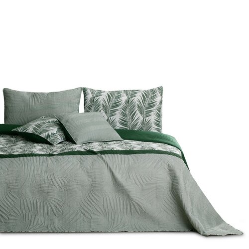 AmeliaHome Přehoz na postel Tropical Bonaire lahvově zelená, 220 x 240 cm