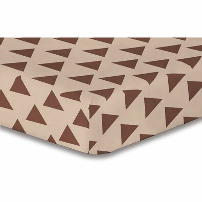 Cearșaf DecoKing Triangles, maro S1, 90 x 200 cm