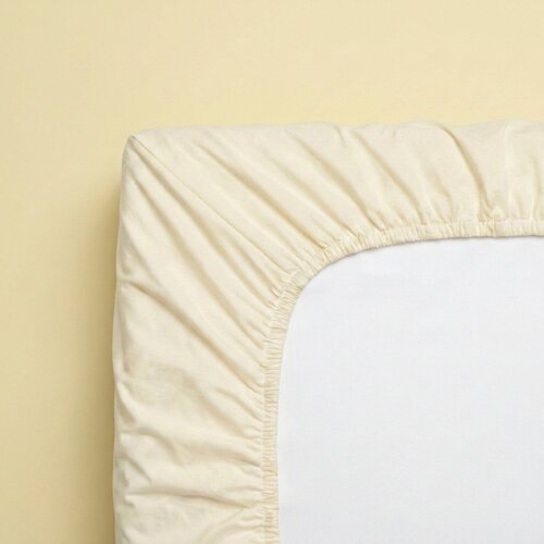 Kvalitex Cearșaf din satin cu elastic, crem, 160 x200 cm