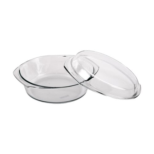 Simax Auflaufform Glas rund mit Deckel, 1,5 l