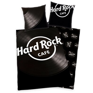 Lenjerie de pat, bumbac, Hard Rock Cafe Disc, 140 x 200 cm, 70 x 90 cm