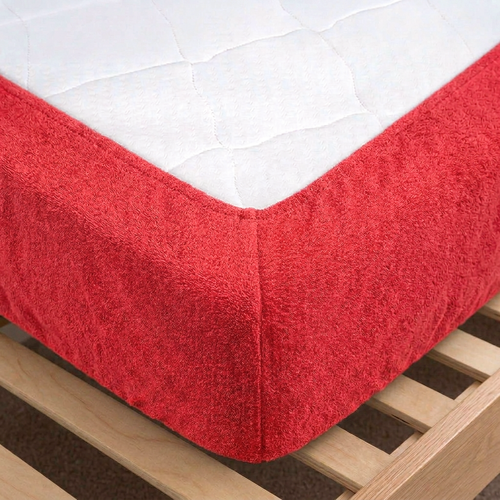 4Home Frottee-Bettlaken Ideal Rot, 100 x 200 cm