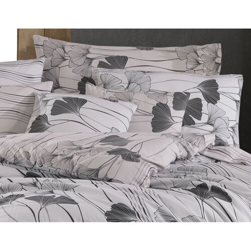 BedTex Bawełniana pościel Ginko biała, 140 x 200 cm, 70 x 90 cm