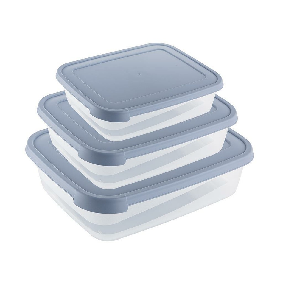 3dílná sada plastových dóz 0,3/0,6/1,2 l