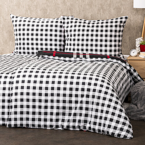 4Home Flanell-Bettwäsche Cube schwarz, 220 x 200 cm, 2 St. 70 x 90 cm