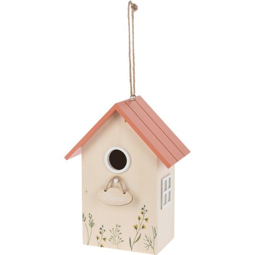 Vogelhaus aus Holz Home, Orange, 16,5 x 10 x 21,5 cm