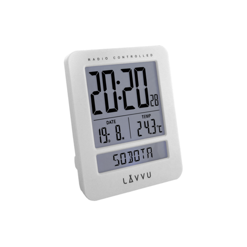 Ceas deșteptător digital Lavvu Duo White LAR0020, 9,2 cm