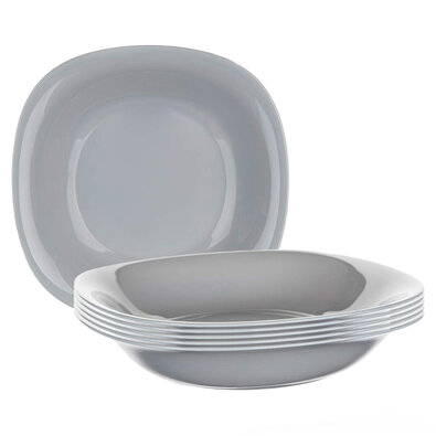 Luminarc Kvadratni globoki krožnik CARINE 21 cm, 6kosov, siva