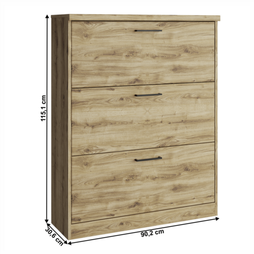 Schuhschrank DORSI 3K, Eiche Navarra