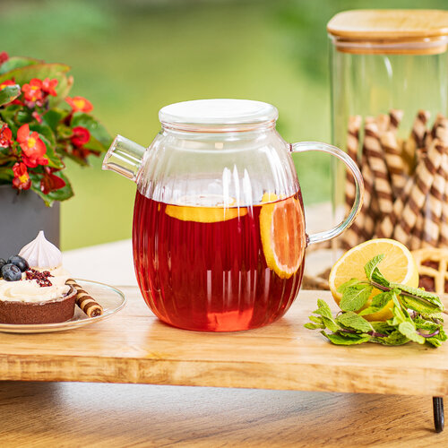 4Home Stekleni vrč s pokrovom Stripe Hot&amp;Cool,1 l