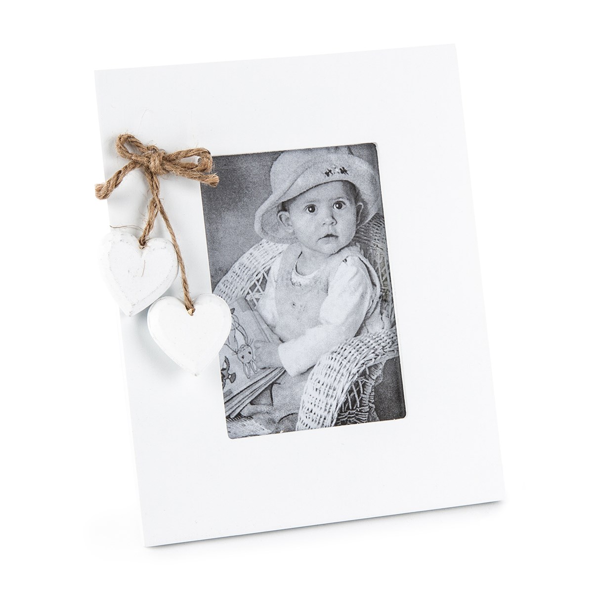 Fotorámček Srdiečka, biela