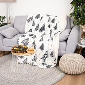 4Home Kuscheldecke Lammfelloptik Frosted Trees, 150 x 200 cm