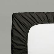 Kvalitex Saténové prostěradlo s gumou černá, 80 x 200 cm