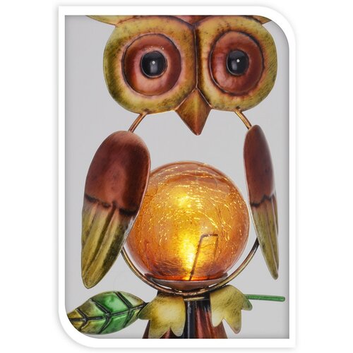 Solárna lampa Owl červená, 12 x 6 x 54 cm