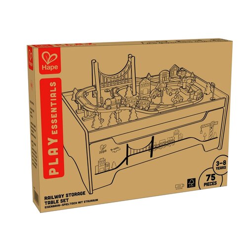 Hape Játéktábla tárolóhellyel és vasútpályával