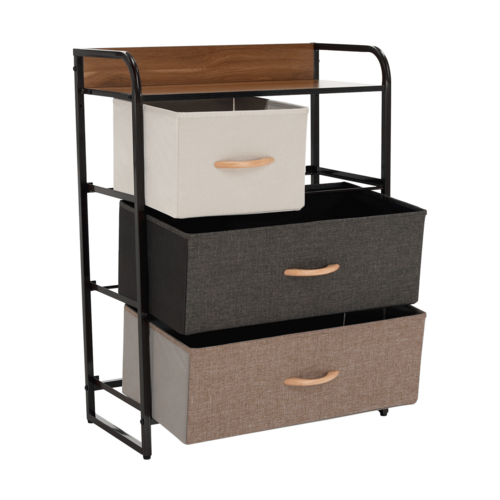 HAZEL TYP 2 szekrény szövet fiókokkal, barna