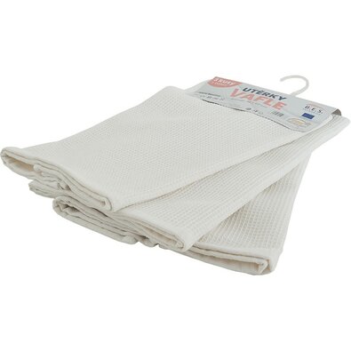 B.E.S. Petrovice Geschirrtuch Waffel Weiß, 40 x 60 cm, 3-er Set