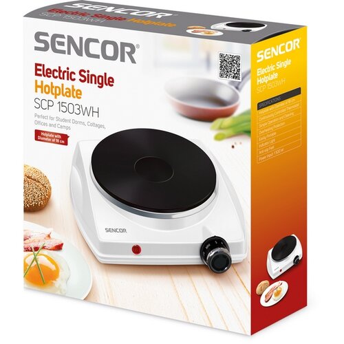Sencor SCP 1503WH jednoplotýnkový vařič, bílá