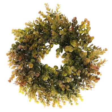 Mű őszi koszorú Eucalyptus, átmérő 30 cm,zöld-barna