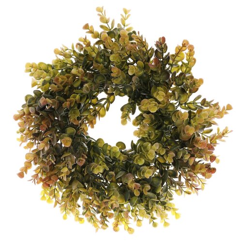 Mű őszi koszorú Eucalyptus, átmérő 30 cm,zöld-barna