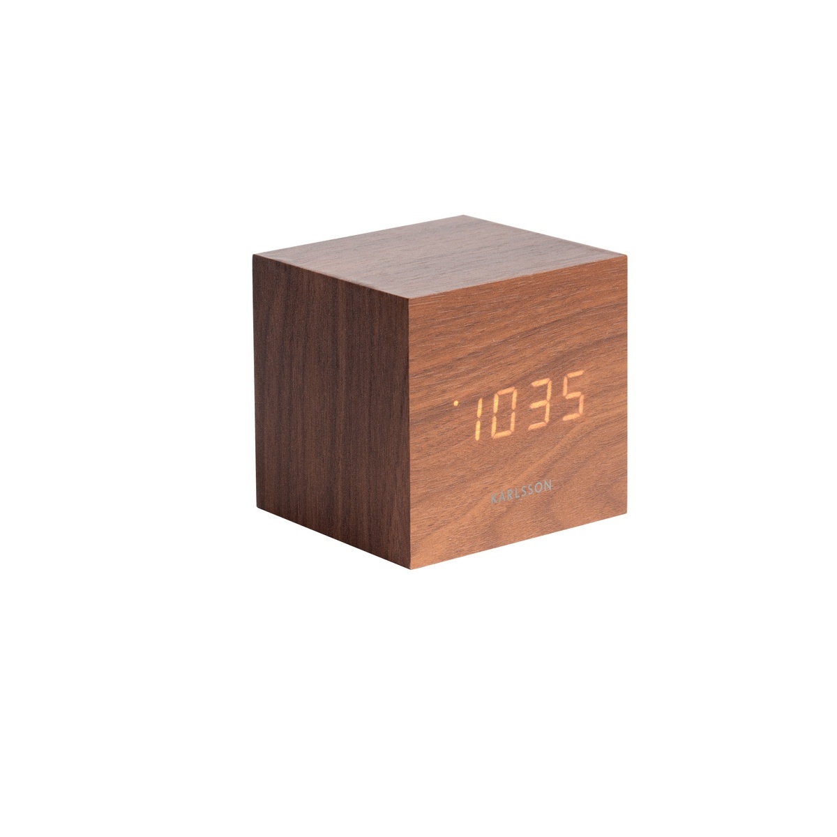 Levně Karlsson 5655DW Designové LED stolní hodiny s budíkem, 8 x 8 cm