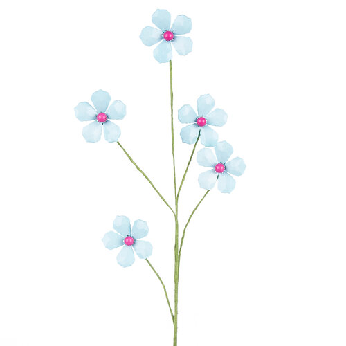 Dekor virág gyöngyökből kék, 68 cm