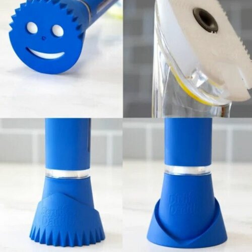 Burete de spălat vase Scrub Daddy Dish Daddy, cumâner și dozator de detergent
