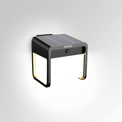 Philips Ezra UltraEfficient solarna oprawa LED,czujnik, czarna, 1,8 W, 250/25 lm, 3000 K